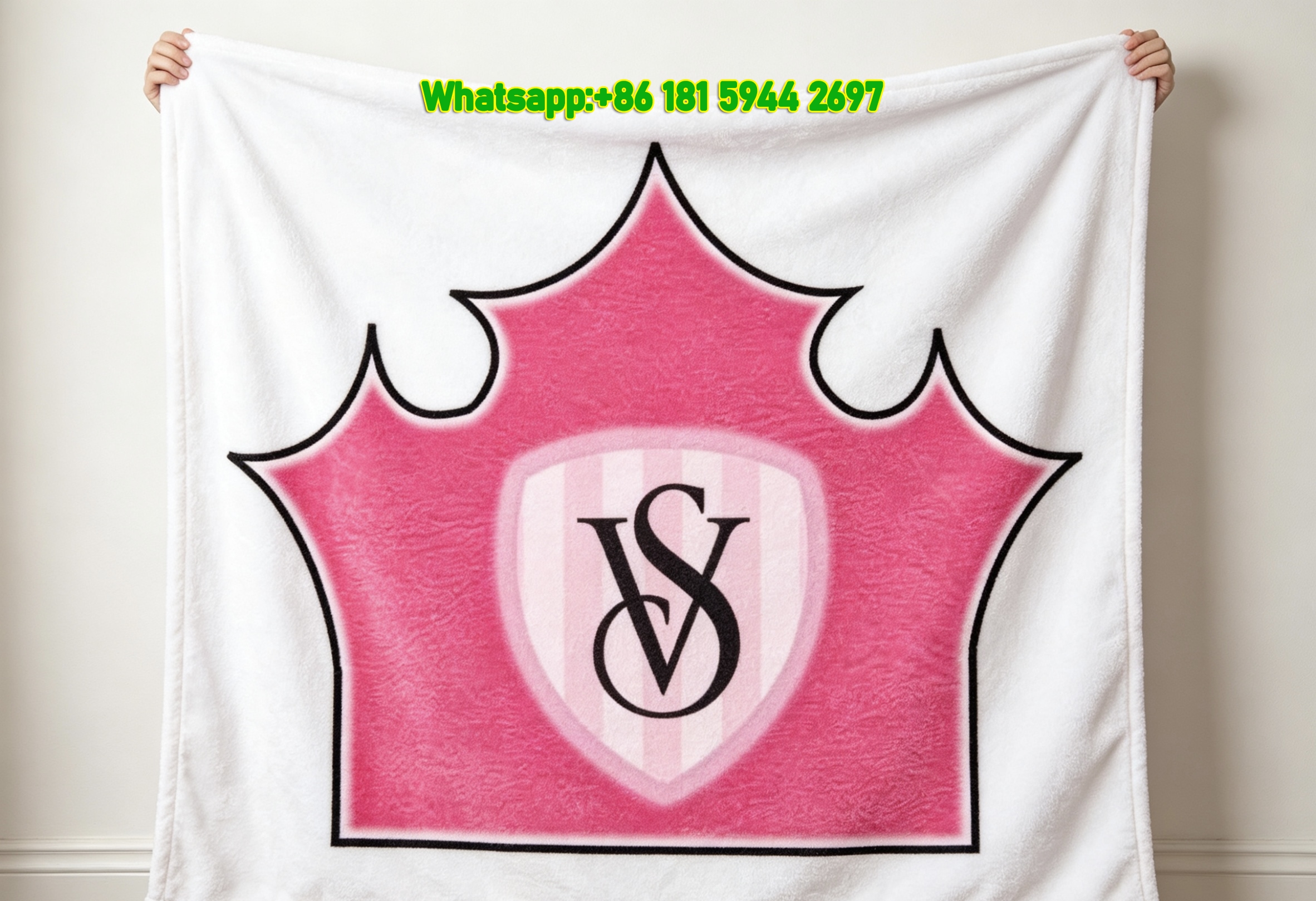Victoria's Secret Crown Flannel Throw Blanket VS Logo Sofa Blanket V244